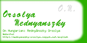 orsolya mednyanszky business card