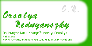 orsolya mednyanszky business card